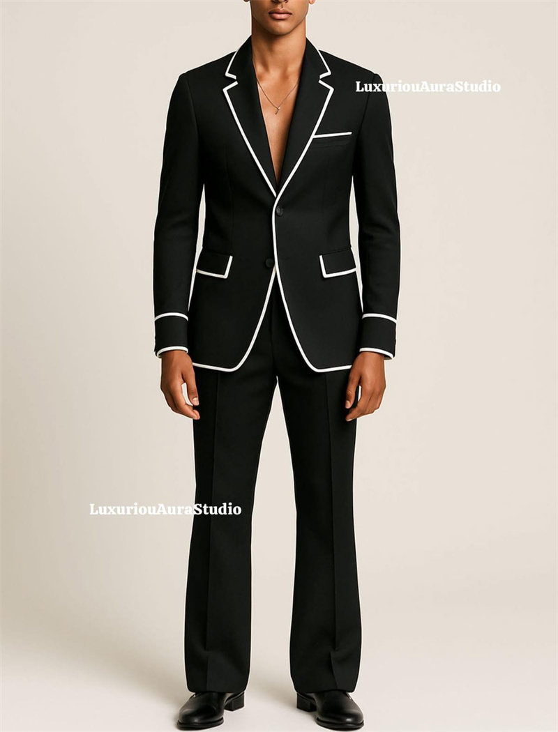 Men Formal Wear With Coat - Дизайнерский черный мужской костюм-двойка (пиджак +
