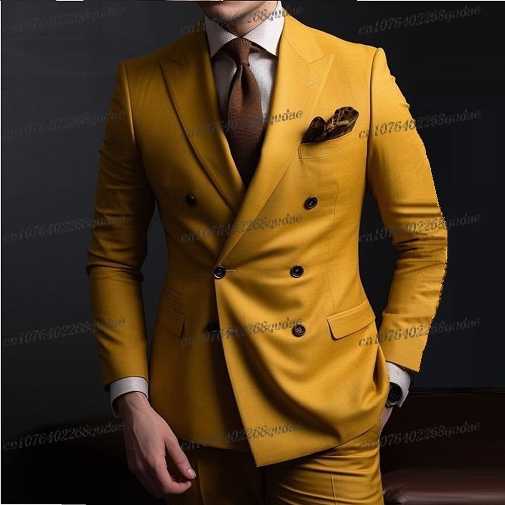 Formal Wear For Men Yellow - Темно-желтый мужской костюм для торжественных случаев,