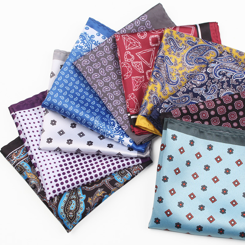 Pocket Square Set - Мужской платок для Пейсли, искусственный шелковый