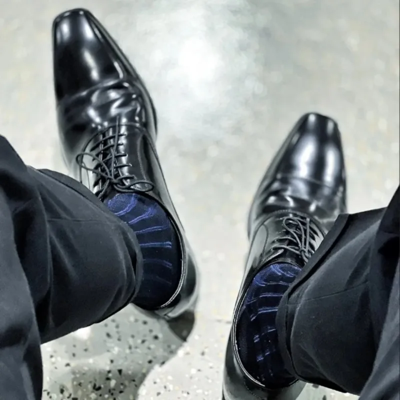 Men'S Formal Attire - Мужские полосатые носки, ультратонкие шелковые носки