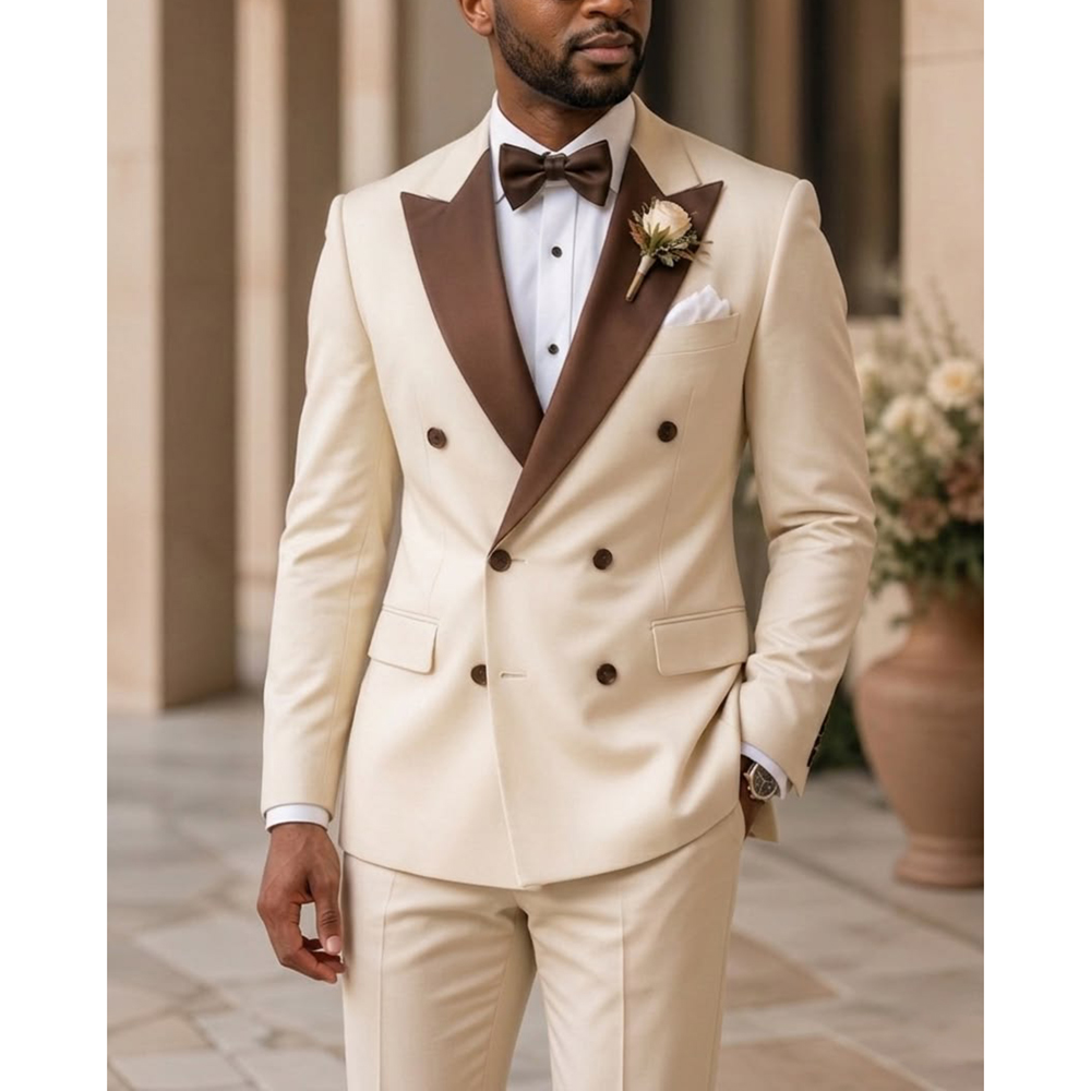 Men Formal Wear Modern - Мужской двубортный смокинг с острыми лацканами,