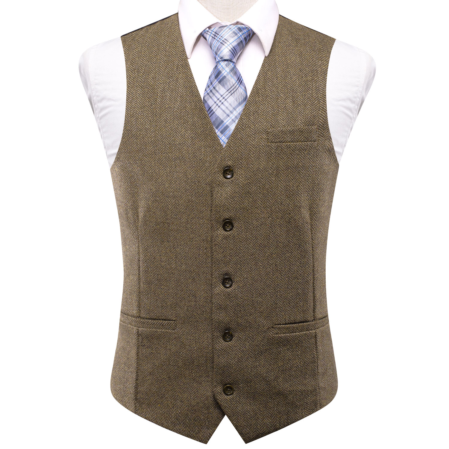 Мужской жилет с V-образным выр – обзор и цена Men Formal Wear Green