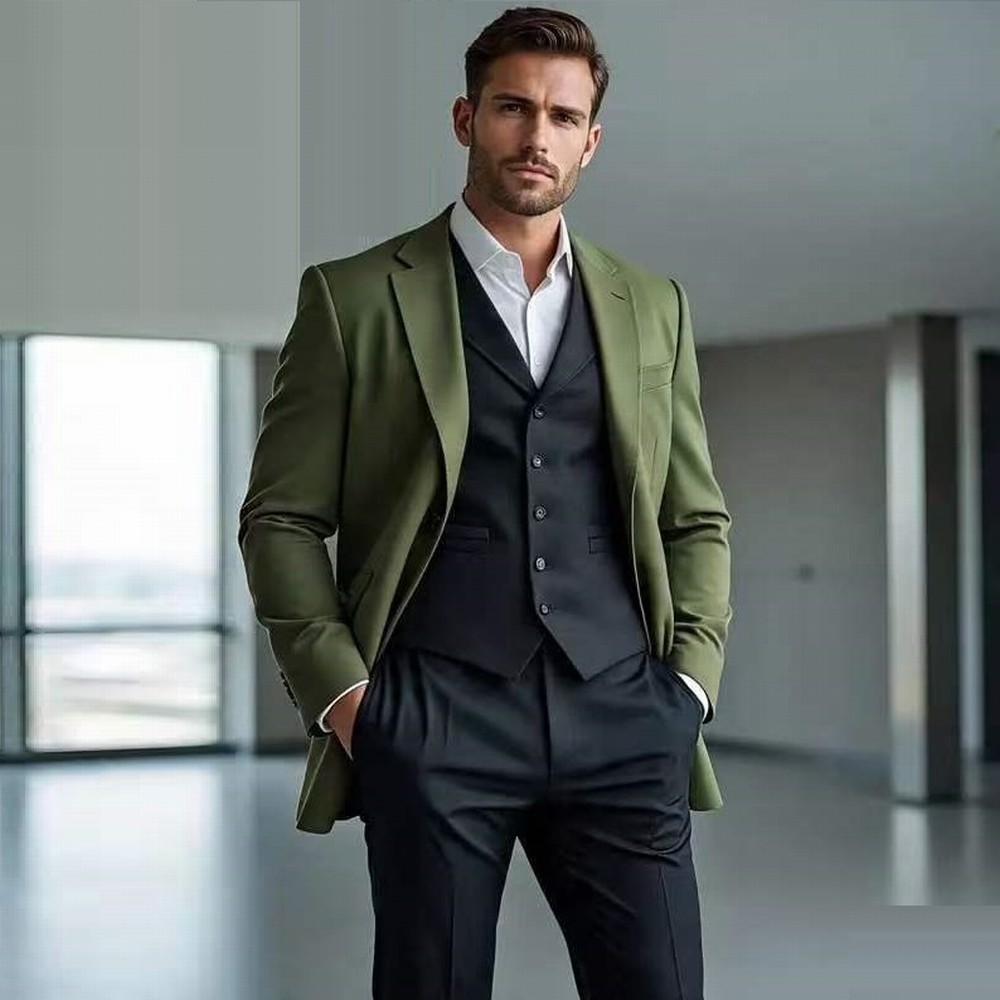Модный армейский костюм в зеле – обзор и цена Mens Formal